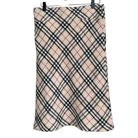 Burberry London Linen Skirt US Size 6 UK Size 8 Lined Tartan - Picture 2 of 10
